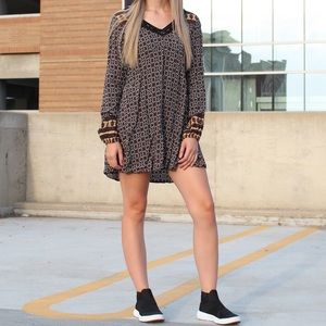 Swing dress with crochet detail